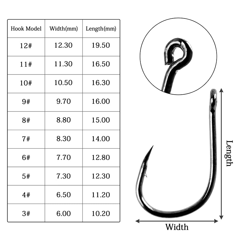 100PCS Fishing Hook with Loop Barbed Crucian Carp Fishing Hook Luyatai Fishing Sea Fishing Hook Set Sea Fishing Accessories